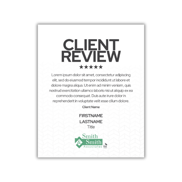 Powered By Client Testimonial- Simple Review, No Headshot