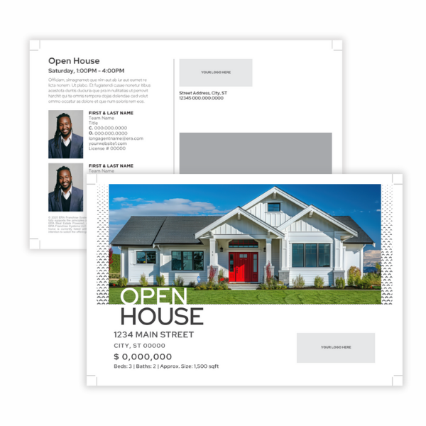 Open House Postcard- 2 Agents- Powered By