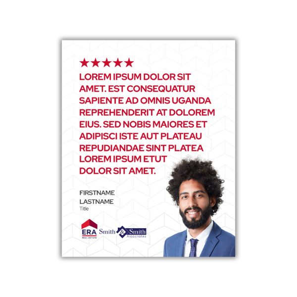 Client Testimonial Template- Short Review, Statement Headshot