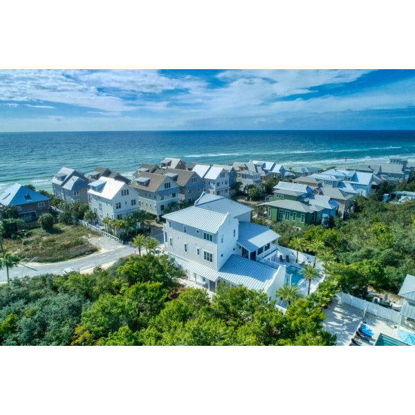 Aerial View of a Beach Neighborhood