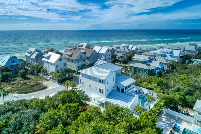 Aerial View of a Beach Neighborhood