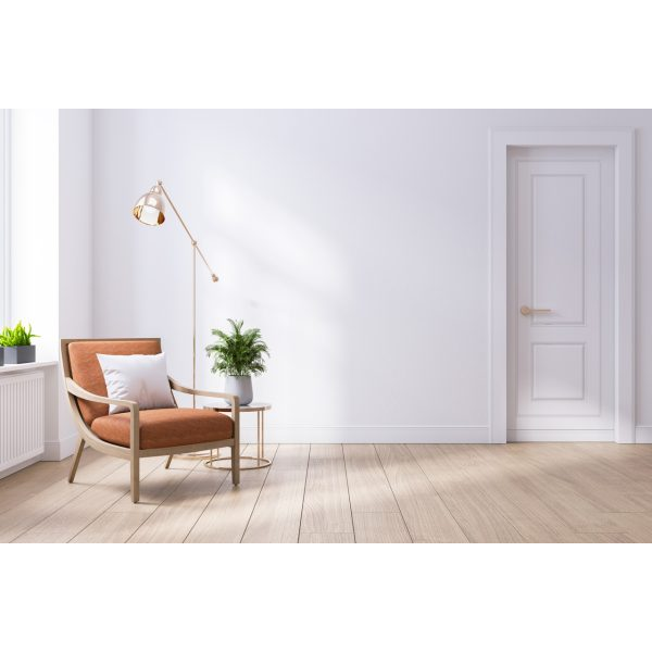 Chair and Lamp in Hallway Space