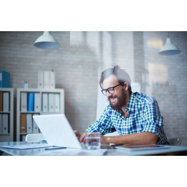 Man Working with Laptop