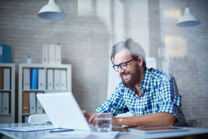 Man Working with Laptop