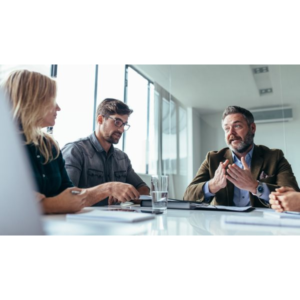 Two Man and Woman in a Meeting