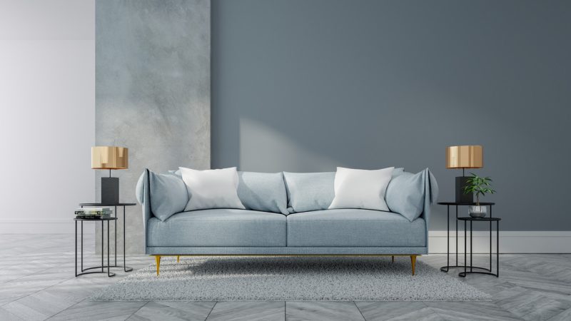 Luxury Sofa with Golden Lamps