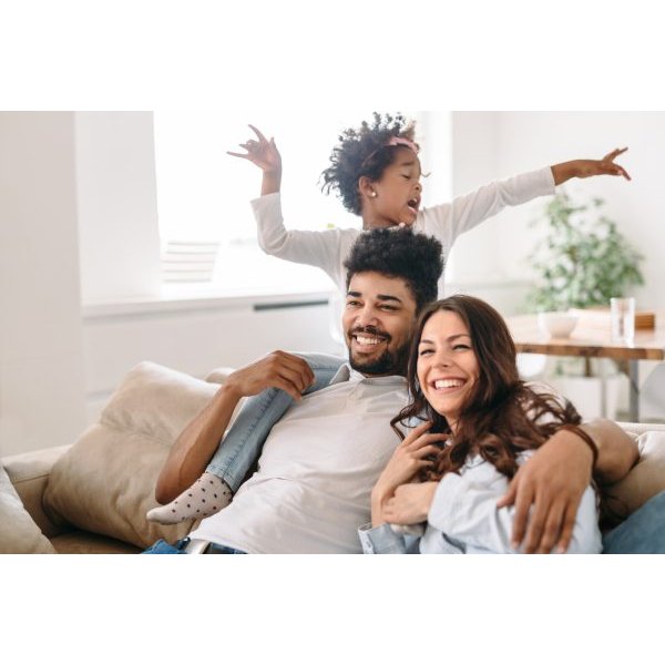 Mother, Father and Daughter Sharing Happy Time