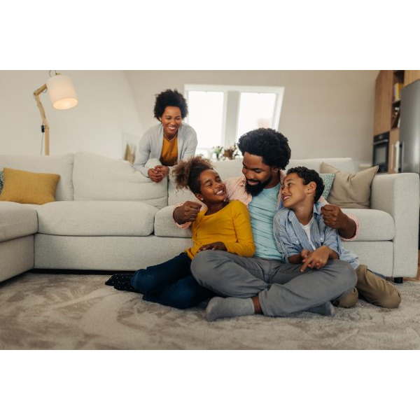 Happy Family in Living Room