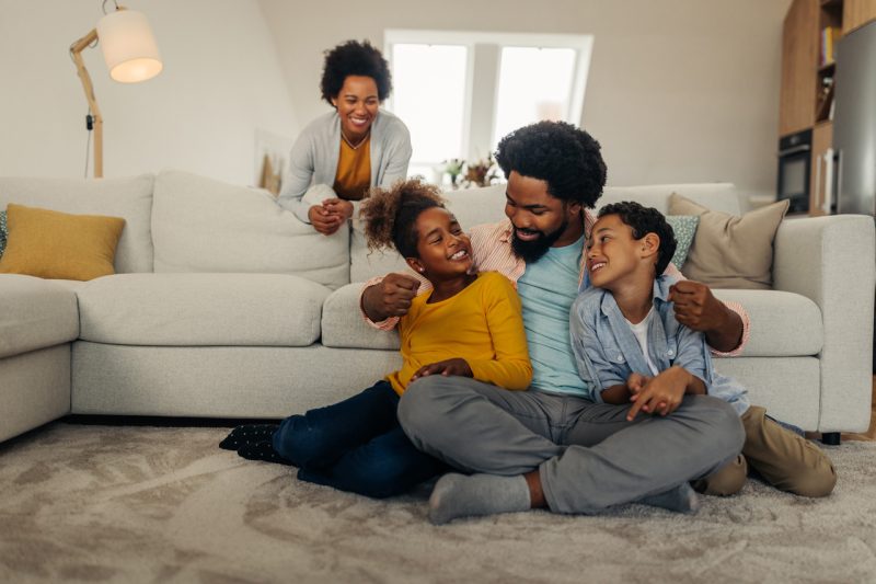 Happy Family in Living Room