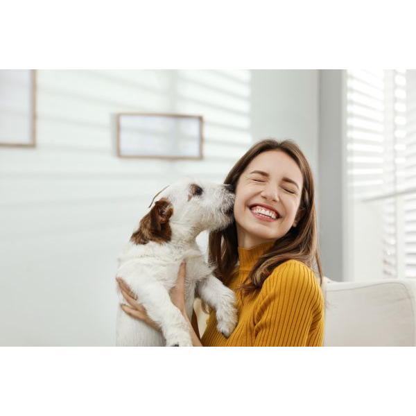 Happy Woman with Dog