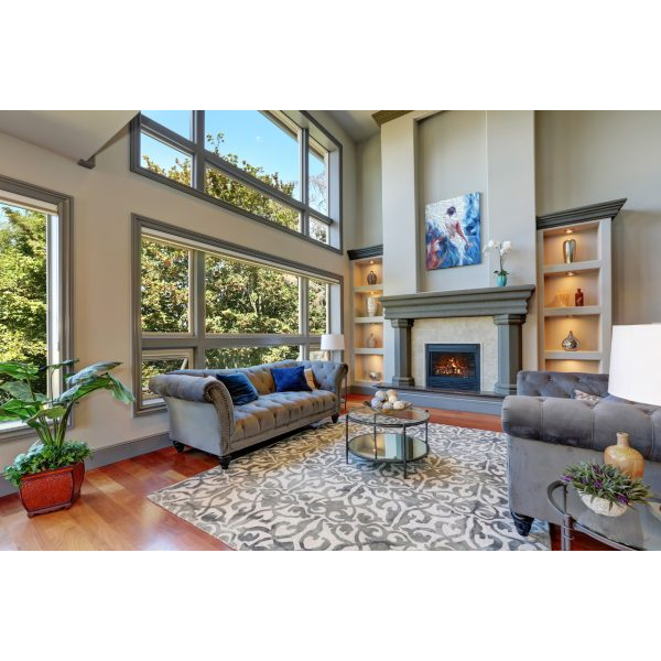 Beautiful Interior Living Room with Fireplace