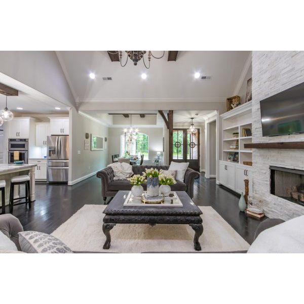 Luxury Living Room with Kitchen and TV