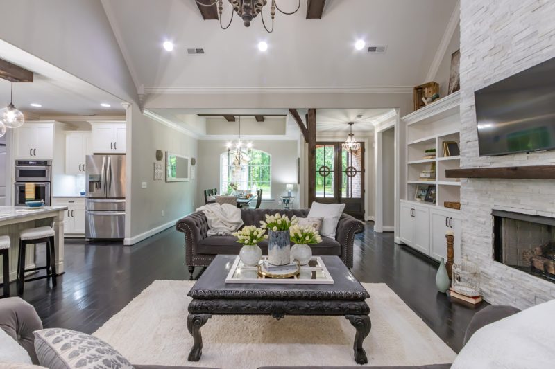 Luxury Living Room with Kitchen and TV