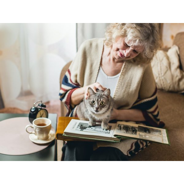 Lady with a Cat and Tea