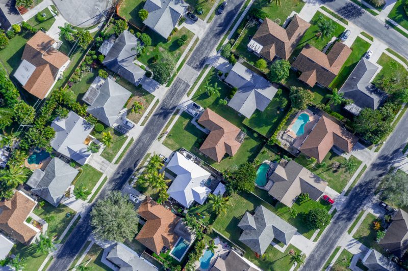 Aerial View of Beautiful Neighborhood