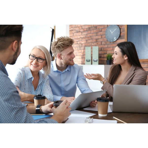 Team Meeting inside Office Space