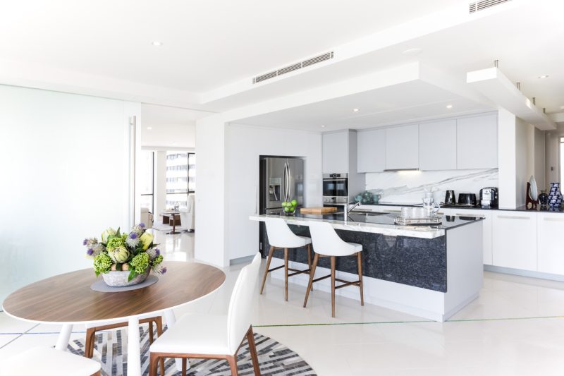 Luxury White Kitchen and Lunch Table