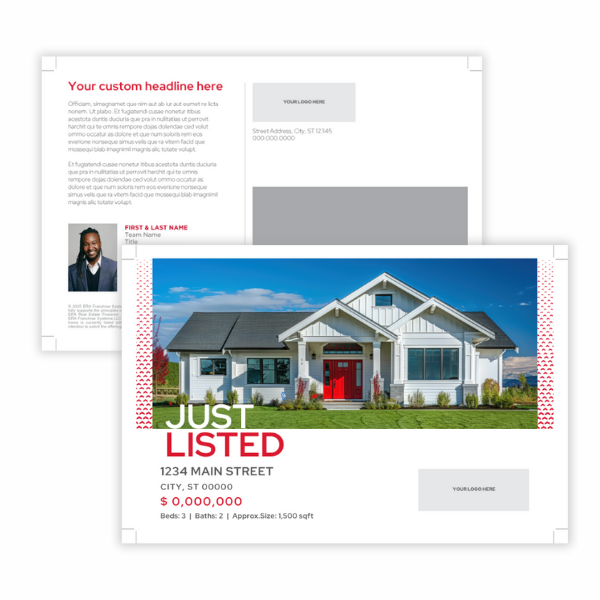 Just Listed Postcard- 1 Agent